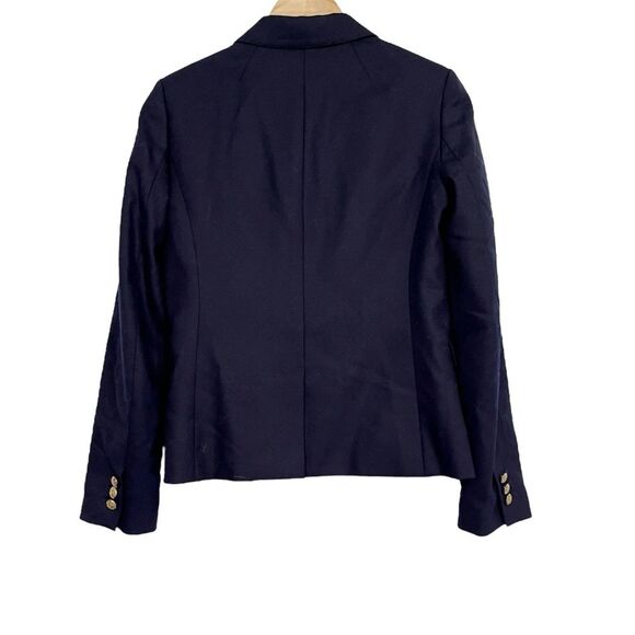 J. Crew Classic Wool Schoolboy Navy Blue Blazer Gold Buttons 2 - Picture 5 of 6